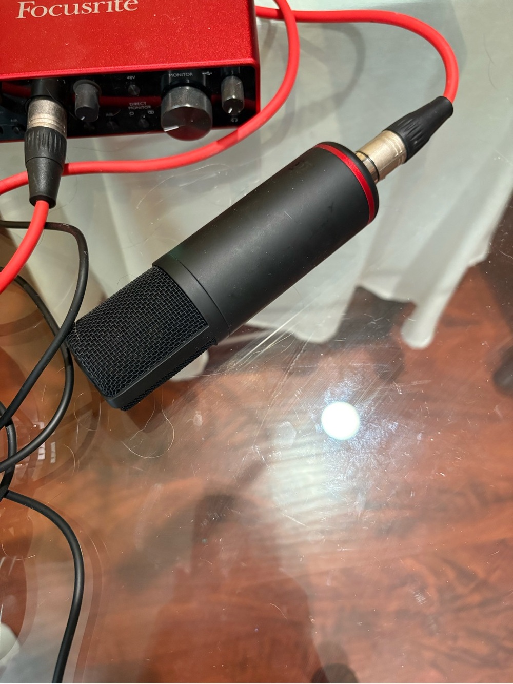 Red USB Audio Interface with Red Cable - Compact Recording Interface - Picture 3 of 4